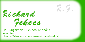 richard fekecs business card