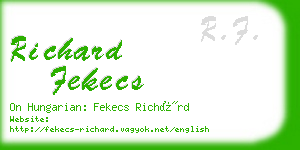 richard fekecs business card